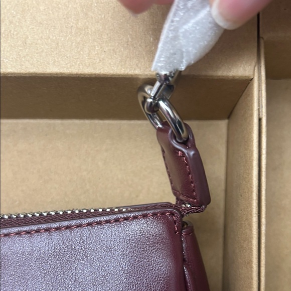 Coach Maroon Leather Wristlet and Keychain Set - Picture 6 of 14